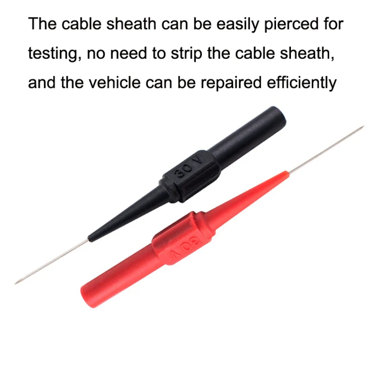2pcs /Pair Coarse Probe Auto Repair Test Multimeter Pen, Color: Red + Black - Image 3