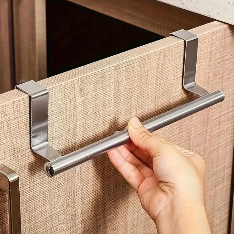 2pcs / Set 23.8cm Drill-Free Stainless Steel Towel Rack(Black) - Image 10