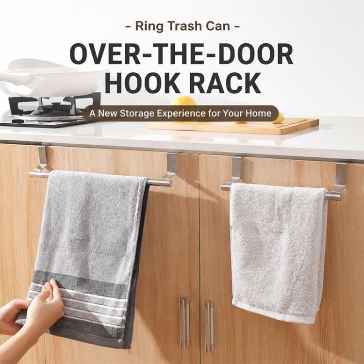 2pcs / Set 23.8cm Drill-Free Stainless Steel Towel Rack(Black) - Image 4