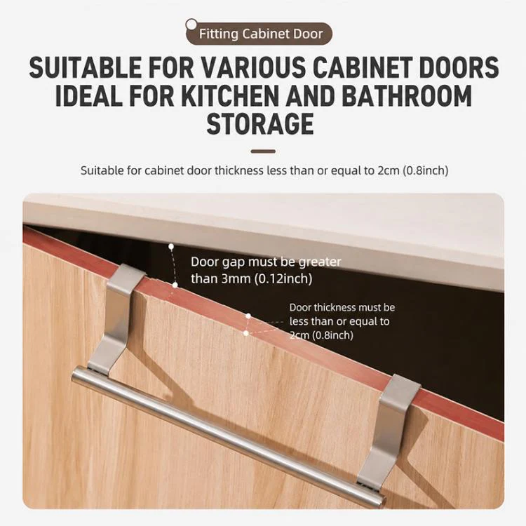 2pcs / Set 23.8cm Drill-Free Stainless Steel Towel Rack(Black) - Image 7