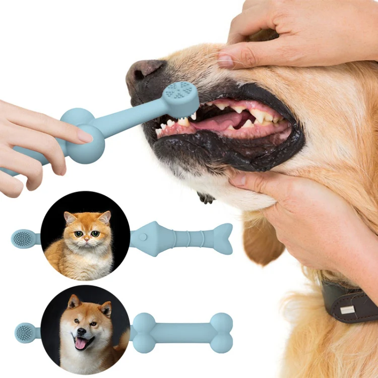 2pcs / Set Cats And Dogs Silicone Toothbrush Pet Oral Cleaning Care Tool(Green) - Image 6