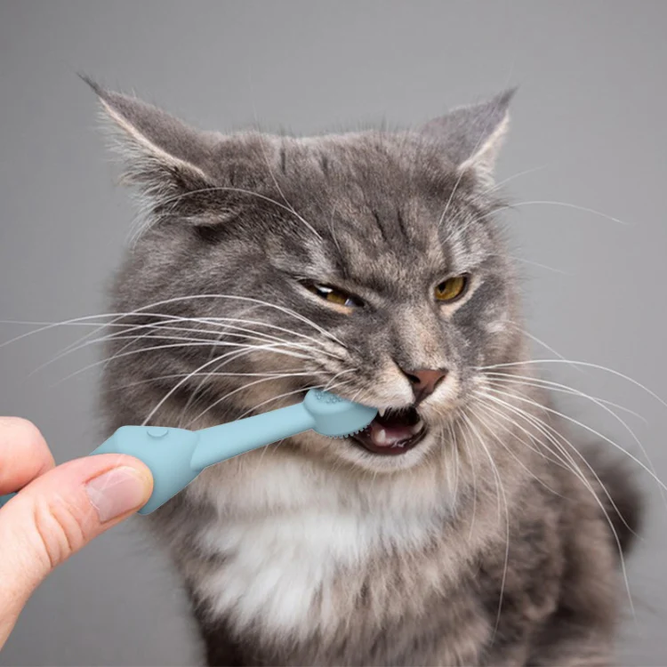 2pcs / Set Cats And Dogs Silicone Toothbrush Pet Oral Cleaning Care Tool(Green) - Image 8
