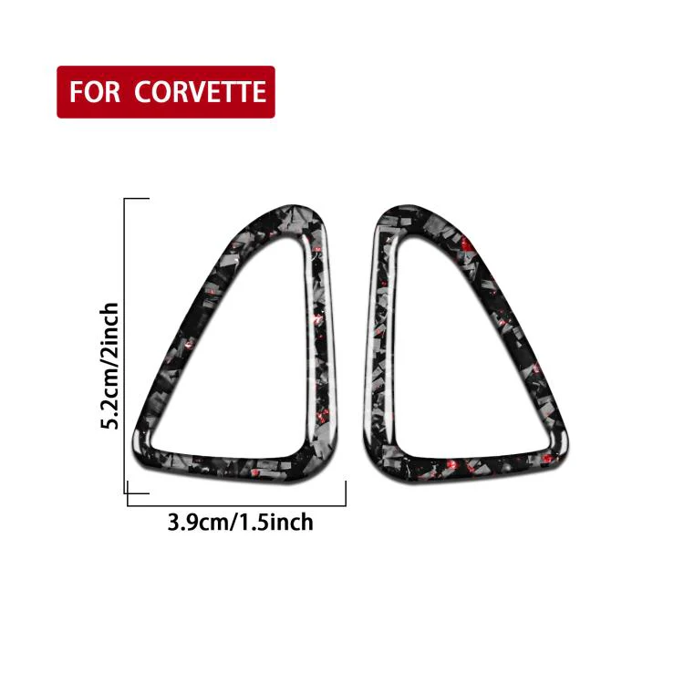 2pcs/Set Forged Gold Foil Carbon Fiber Car Door Air Outlet Decorative Sticker for Chevrolet Corvette C8 2020-, Left and Right Driver(Red) - Image 2