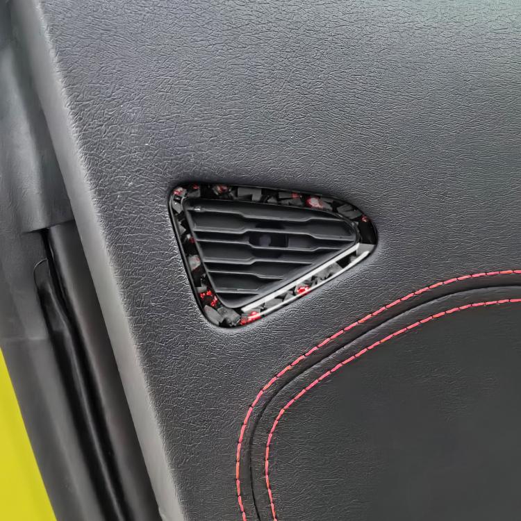 2pcs/Set Forged Gold Foil Carbon Fiber Car Door Air Outlet Decorative Sticker for Chevrolet Corvette C8 2020-, Left and Right Driver(Red) - Image 4