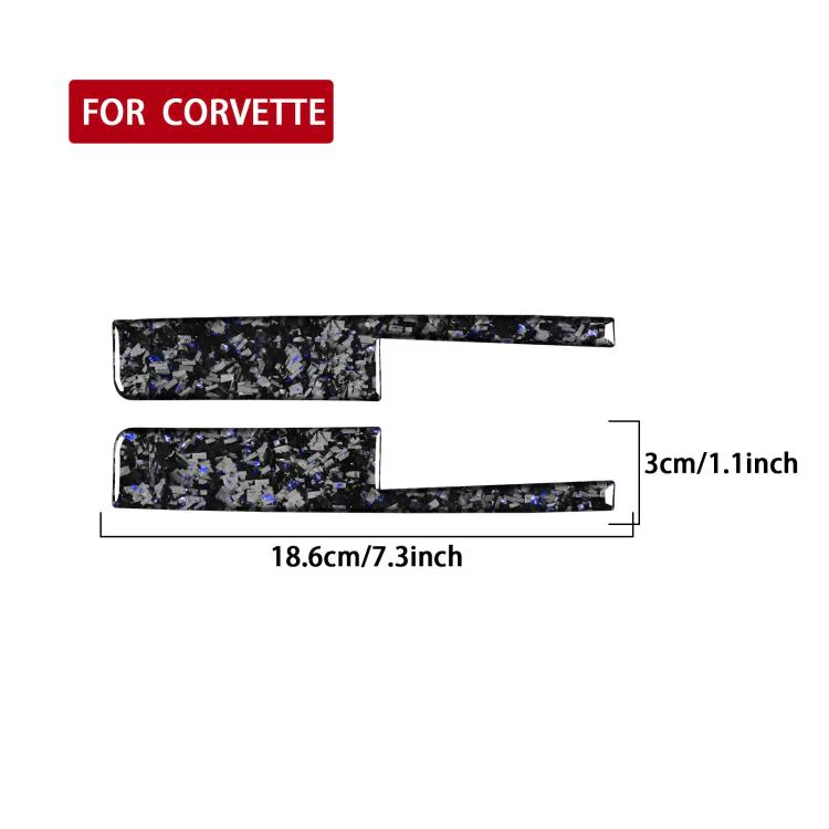 2pcs/Set Forged Gold Foil Carbon Fiber Car Door Lock Switch Decorative Sticker for Chevrolet Corvette C8 2020-, Left and Right Driver(Blue) - Image 2