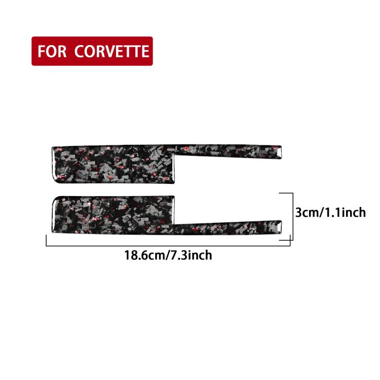 2pcs/Set Forged Gold Foil Carbon Fiber Car Door Lock Switch Decorative Sticker for Chevrolet Corvette C8 2020-, Left and Right Driver(Red) - Image 2