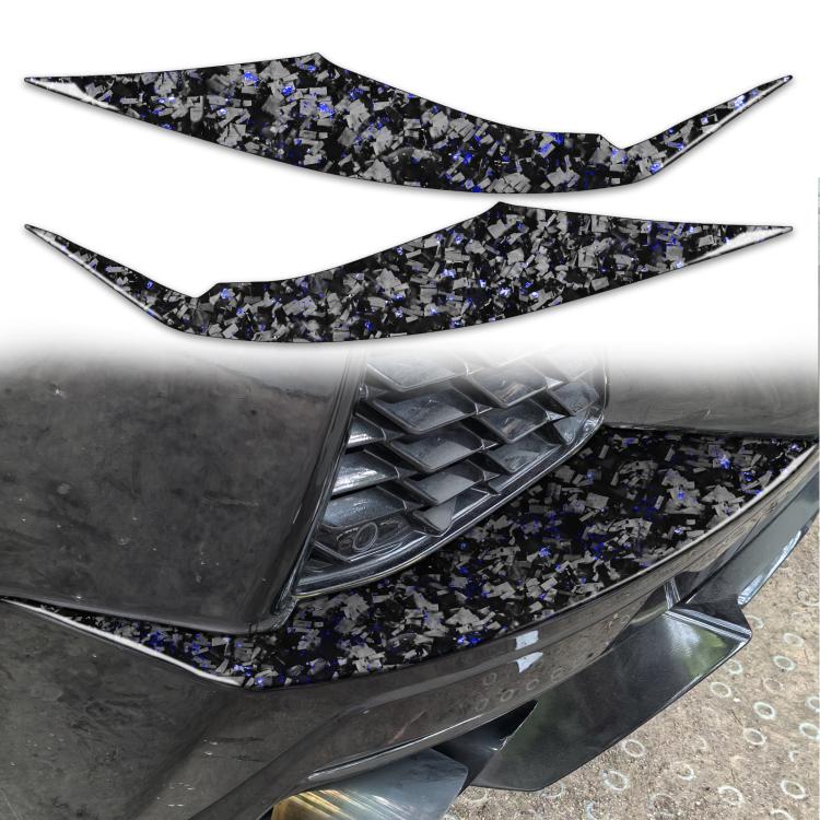 2pcs/Set Forged Gold Foil Carbon Fiber Car Rear Air Vent Decorative Sticker for Chevrolet Corvette C8 2020-, Left and Right Driver(Blue)