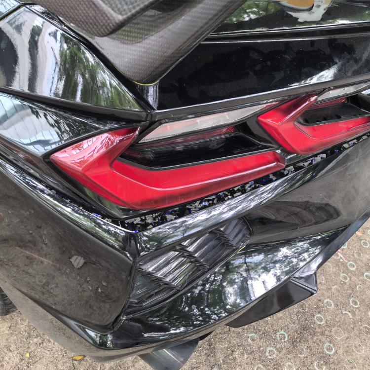 2pcs/Set Forged Gold Foil Carbon Fiber Car Taillight Below Decorative Sticker for Chevrolet Corvette C8 2020-, Left and Right Driver(Blue) - Image 4