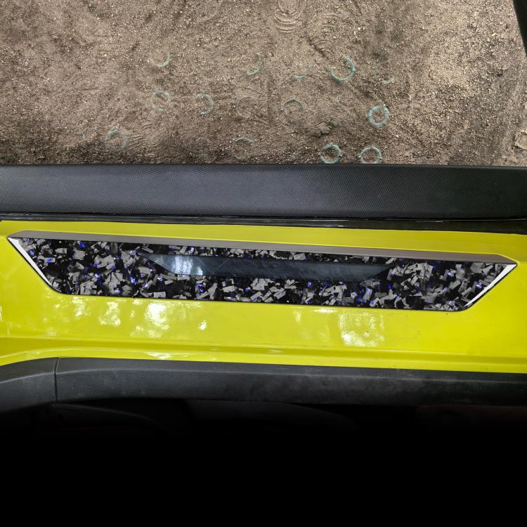 2pcs/Set Forged Gold Foil Carbon Fiber Car Threshold Decorative Sticker for Chevrolet Corvette C8 2020-, Left and Right Driver(Blue) - Image 3