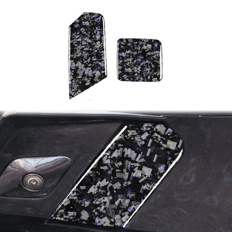 2pcs/Set Forged Gold Foil Carbon Fiber Car Trailer Hook Decorative Sticker for Chevrolet Corvette C8 2020-, Left and Right Driver(Blue)