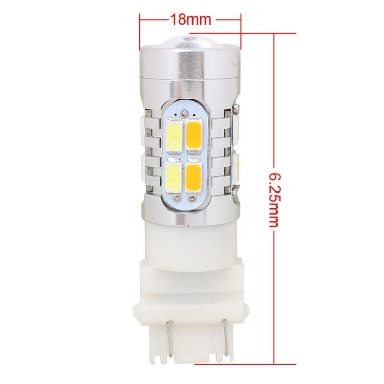 2PCS T25 10W 700LM Yellow + White Light Dual Wires 20-LED SMD 5630 Car Brake Light Lamp Bulb, Constant Current, DC 12-24V - Image 6