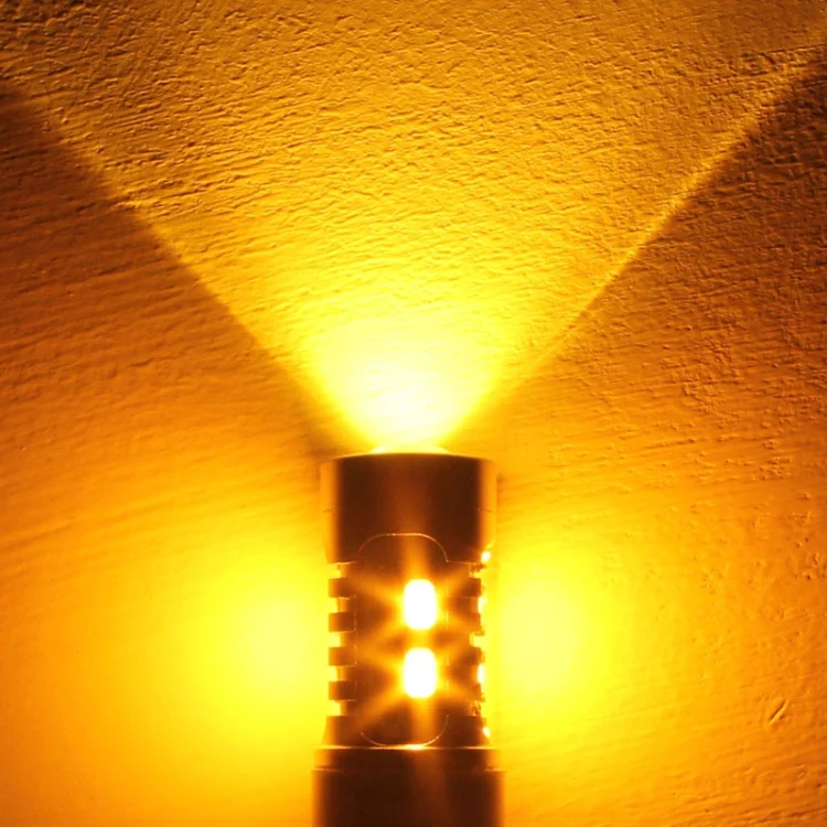 2PCS T25 10W 700LM Yellow + White Light Dual Wires 20-LED SMD 5630 Car Brake Light Lamp Bulb, Constant Current, DC 12-24V - Image 8