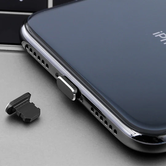 2pcs Universal 8 Pin Charging Port Metal Anti-Dust Plug for iPhone(Black) - Image 2