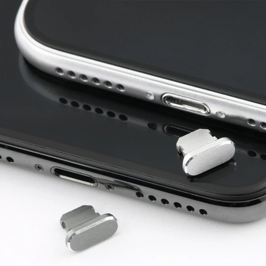 2pcs Universal 8 Pin Charging Port Metal Anti-Dust Plug for iPhone(Space Silver) - Image 4