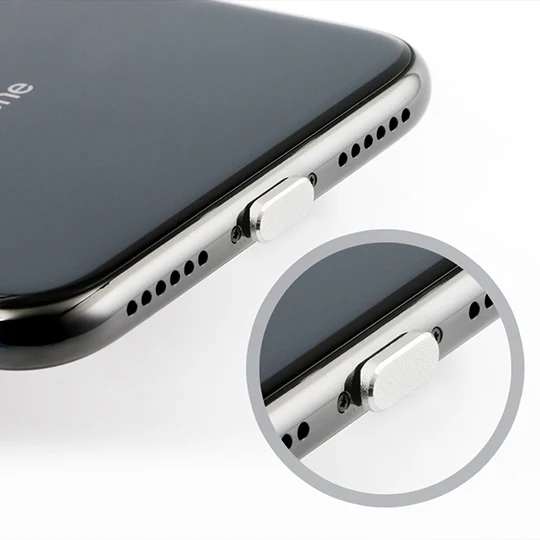 2pcs Universal 8 Pin Charging Port Metal Anti-Dust Plug for iPhone(Space Silver) - Image 5