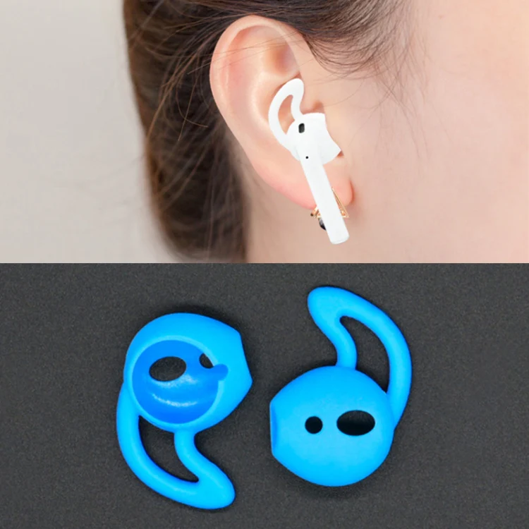 2pcs Wireless Bluetooth Earphone Silicone Ear Caps Earpads for Apple AirPods(Blue)