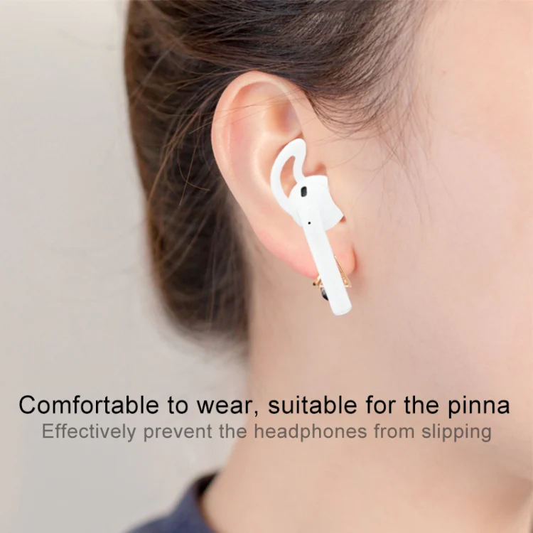 2pcs Wireless Bluetooth Earphone Silicone Ear Caps Earpads for Apple AirPods(White) - Image 5