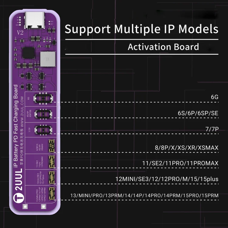 2UUL BT01 PD Fast Charging No-Disassembly Battery Activation Board for iPhone 6 to 15 Pro Max - Image 3