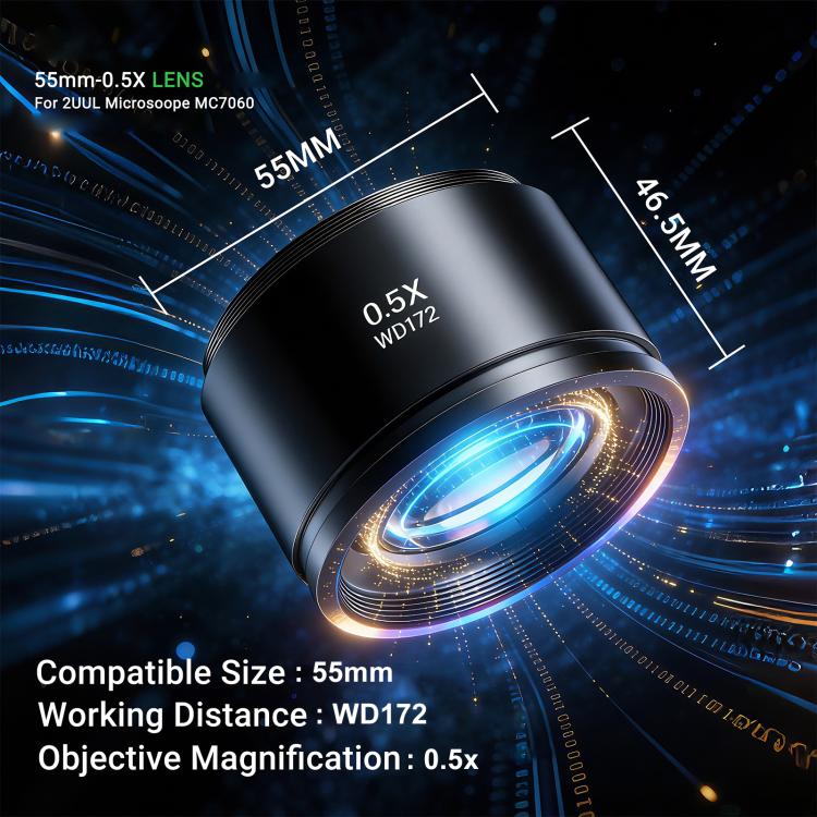2uul MS05 55MM WD172 0.5X Lens for 2uul MC7060 Microscope - Image 4