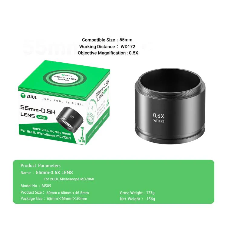 2uul MS05 55MM WD172 0.5X Lens for 2uul MC7060 Microscope - Image 7
