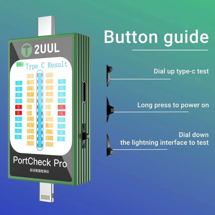 2uul PW31 PortCheck Pro 5V / 2A Type-C / Lighting Interface Automatic Tail Plug Detector - Image 2