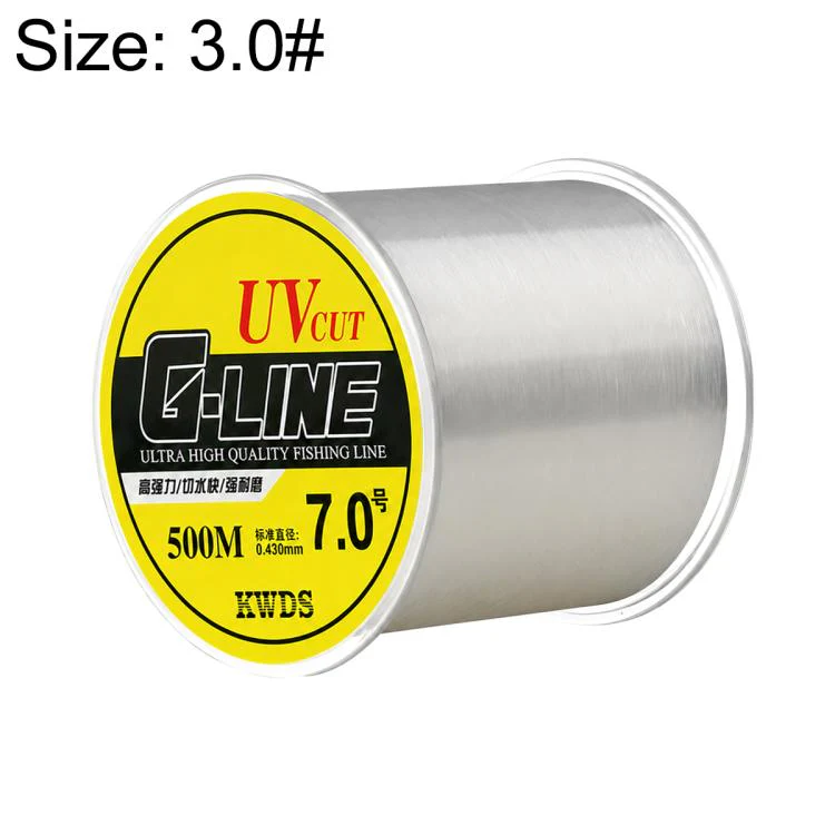 3.0# 500m High Strength Nylon Monofilament Fishing Main Line(Transparent White)