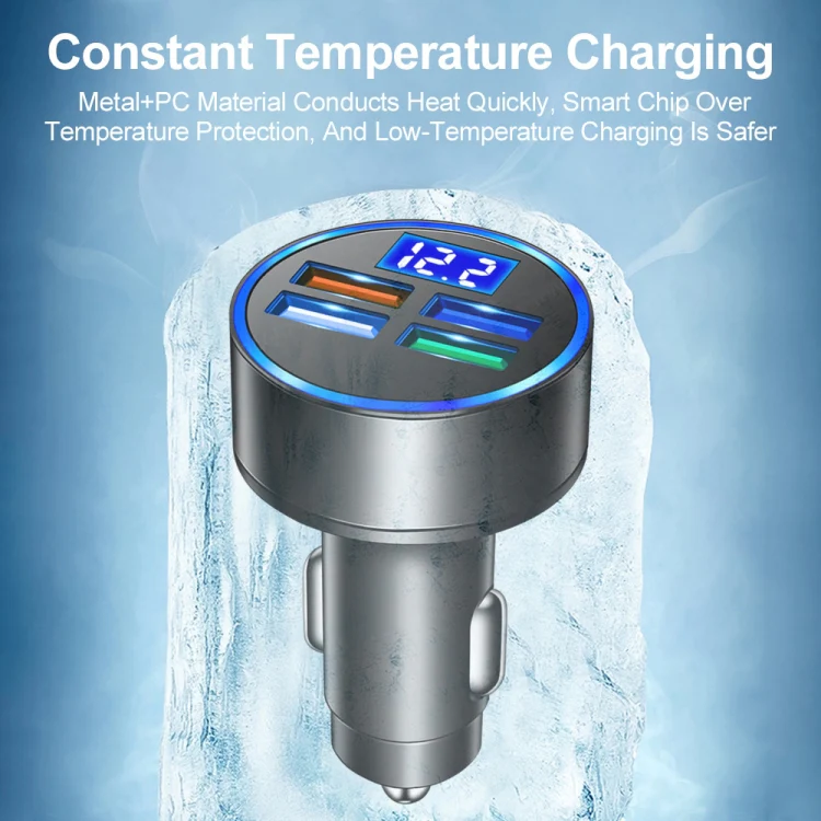 3.1A 4 in 1 Digital Display Car Charger with Voltmeter - Image 5