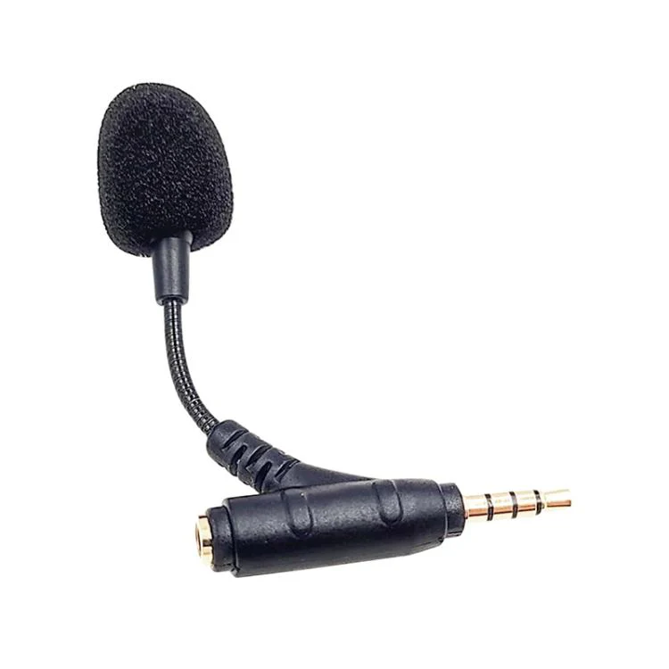 3.5mm Elbow Dual Ports Microphone for Mobile Live Broadcast, Length:80mm