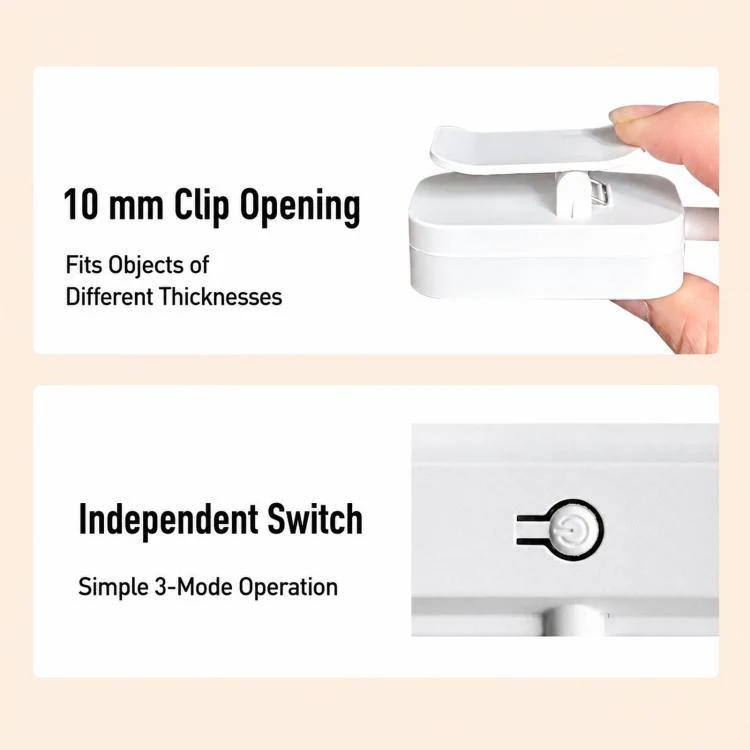 3 Color Temperature LED Clip On Lamp Eye-Caring Reading Light For Student Dormitory, Spec: Battery Not Include(Vertical) - Image 9