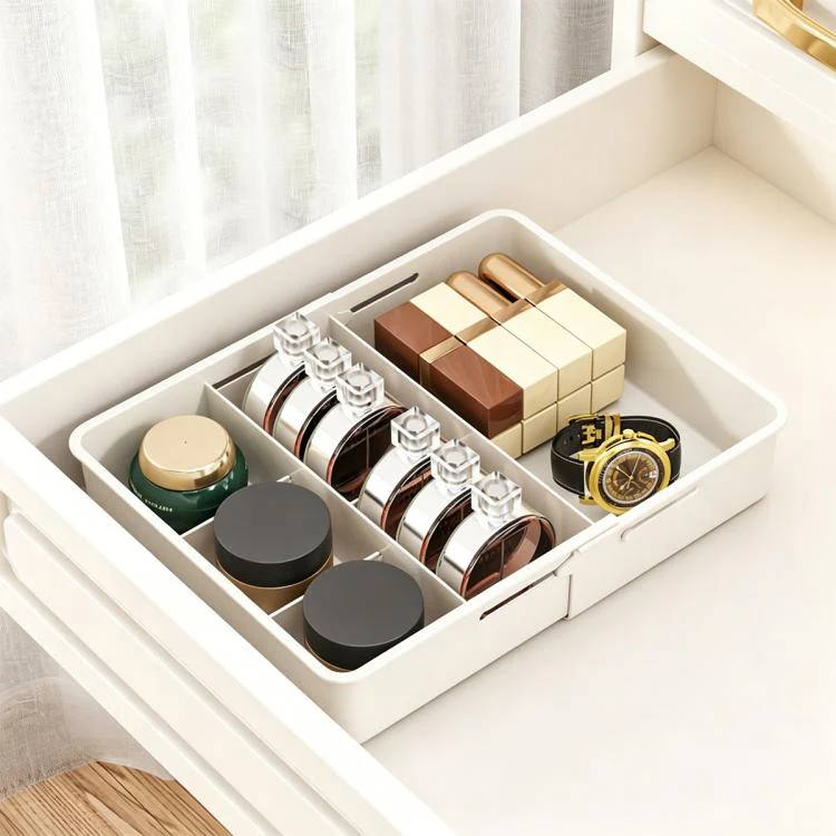 3 in 1 24-29x22x5.5cm Retractable Drawer Storage Box
