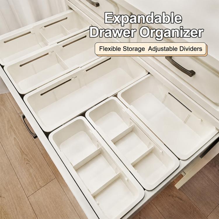 3 in 1 24-29x22x5.5cm Retractable Drawer Storage Box - Image 9
