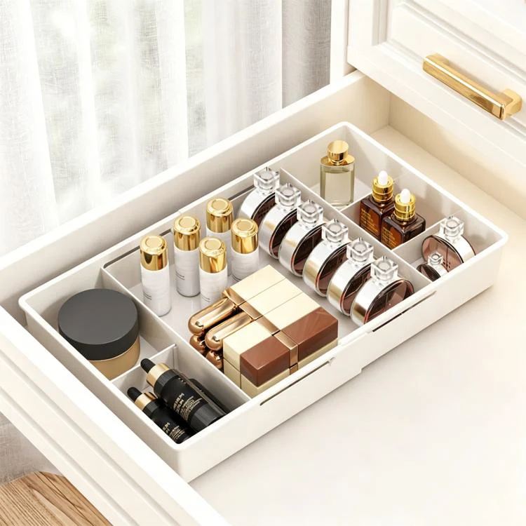 3 in 1 30-37x22x5.5cm Retractable Drawer Storage Box