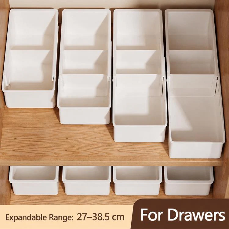 3 in 1 30-37x22x5.5cm Retractable Drawer Storage Box - Image 3