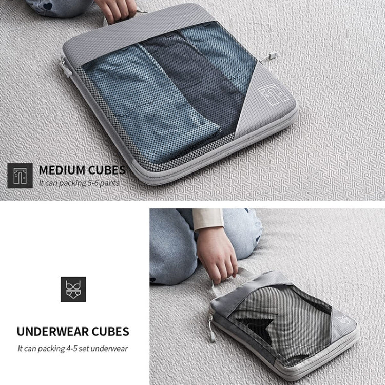 3 In 1 Compression Mesh Travel Cubes Clothes Underwear Packing Bags(Black) - Image 4