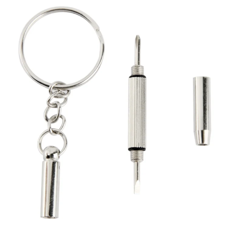 3 in 1 Professional Mini Screwdriver Repair Tool with Keychain for Watch / Mobile Phone / Camera / Glasses (Slotted + Phillips + Allen) - Image 3
