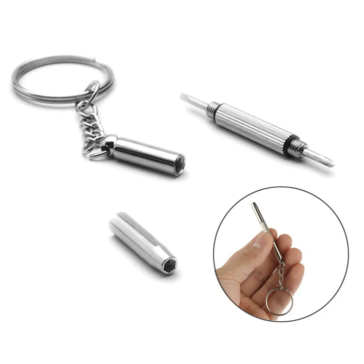 3 in 1 Professional Screwdriver (Cross 1.5, Straight 1.5,Star Nut M2.5) Repair Tool with Keychain for Smart Phone, Watches,Glasses(Silver) - Image 4