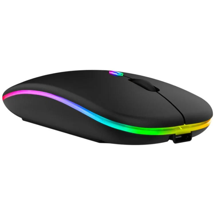 3 Keys RGB Backlit Silent Bluetooth Wireless Dual Mode Mouse(Black) - Image 2