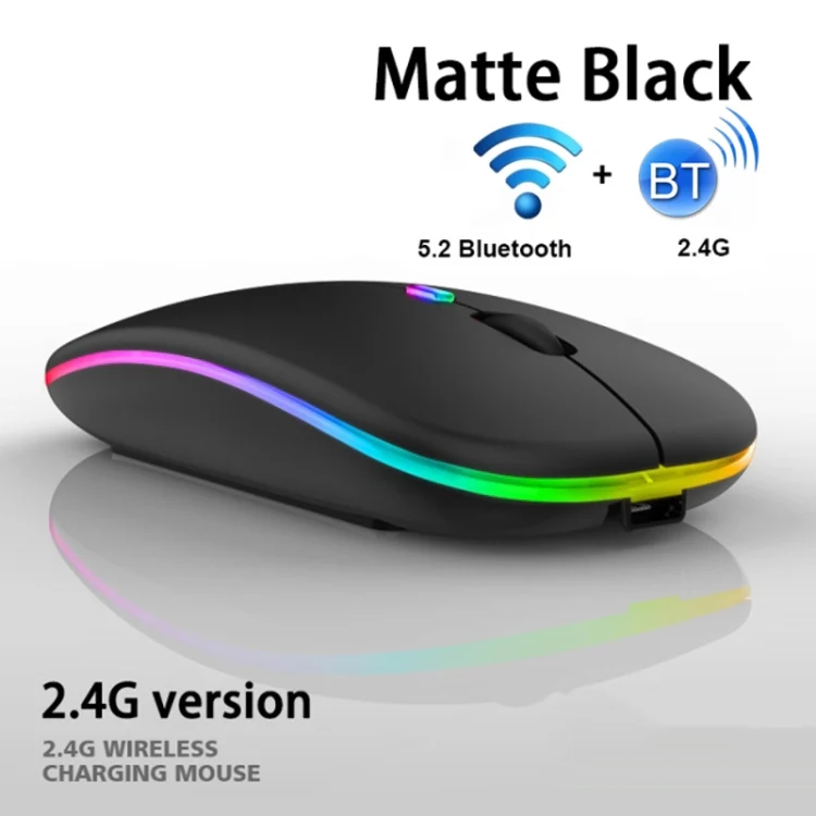 3 Keys RGB Backlit Silent Bluetooth Wireless Dual Mode Mouse(White) - Image 4