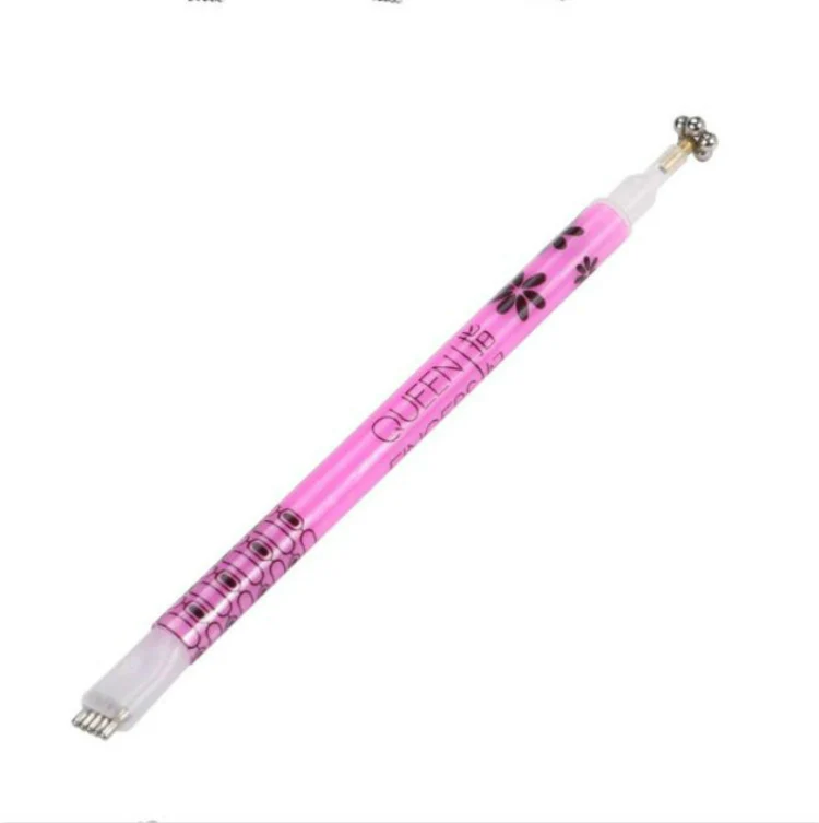 3 PCS Cat Eye Gel Magnet Pen Double Head Magnetic Pen Plum Branding Flower Magnetic Pen Nail Cat Eye Magnet New Tool(Powder Transparent Label) - Image 2