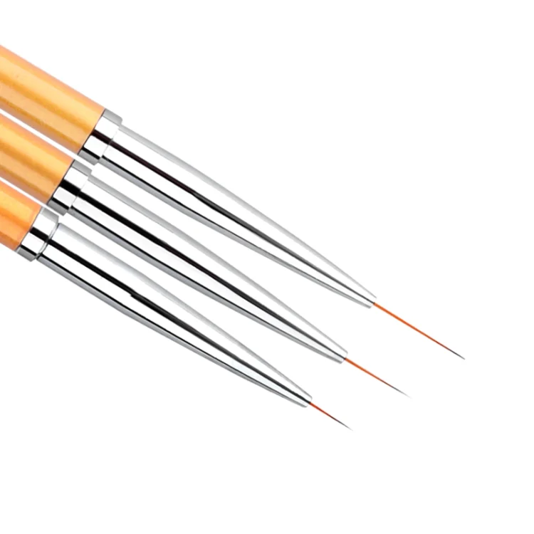 3 PCS Gold Nail Art Lines Painting Pen Brush Professional UV Gel Polish Tips 3D Design Manicure Drawing Tool Kit - Image 2