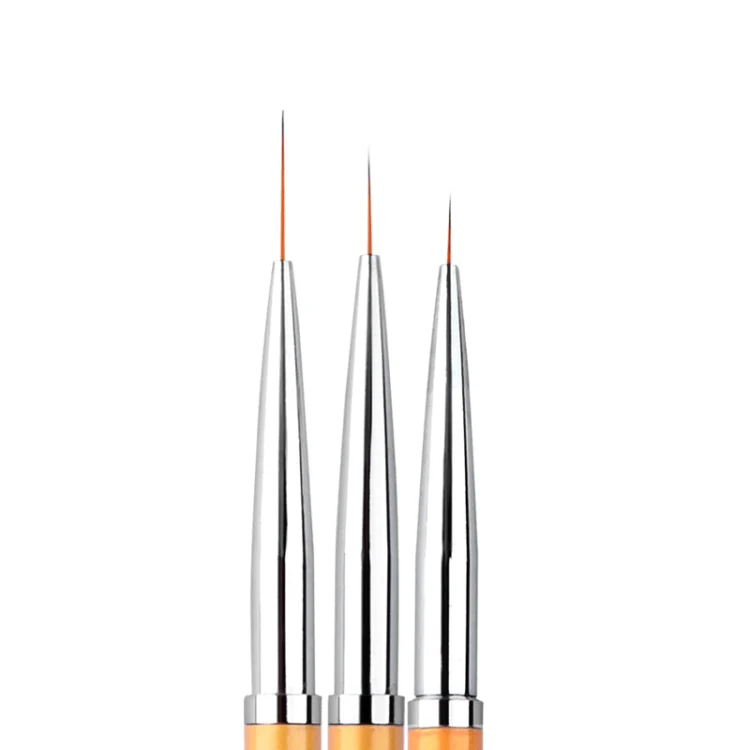 3 PCS Gold Nail Art Lines Painting Pen Brush Professional UV Gel Polish Tips 3D Design Manicure Drawing Tool Kit - Image 3