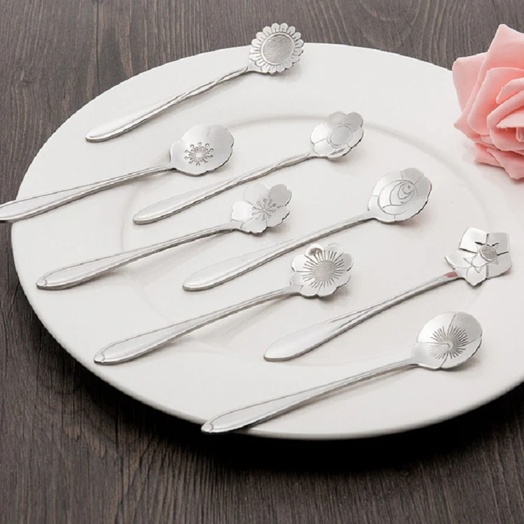 3 PCS Stainless Steel Household Creative Flower Spoon Coffee Stirring Spoon, Style:Cosmos Flower Spoon - Image 3
