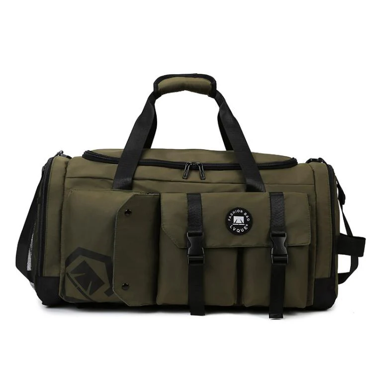 3-Way Convertible Sports Gym Bag With Shoe Compartment Water-Resistant Travel Duffle Backpack With Wet Pocket For Men Women(Army Green)