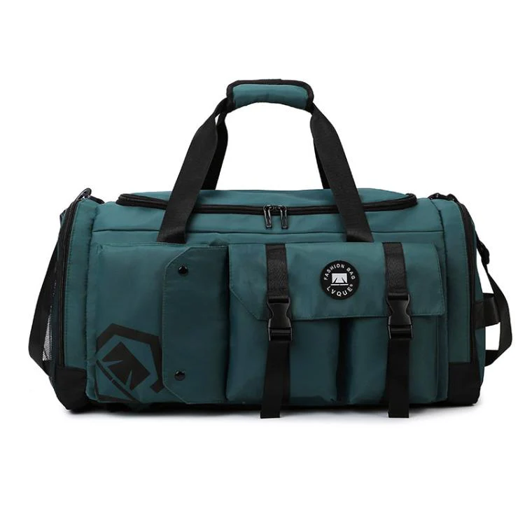 3-Way Convertible Sports Gym Bag With Shoe Compartment Water-Resistant Travel Duffle Backpack With Wet Pocket For Men Women(Ink Green)