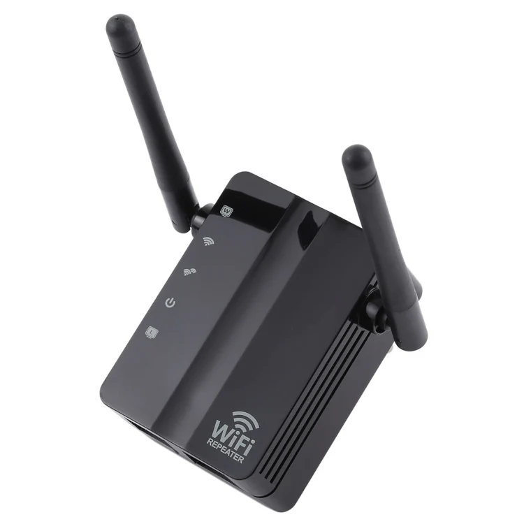 300Mbps Wireless-N Range Extender WiFi Repeater Signal Booster Network Router with 2 External Antenna, EU Plug(Black) - Image 2