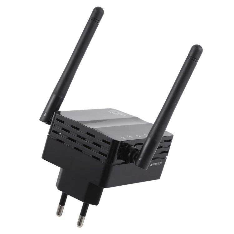 300Mbps Wireless-N Range Extender WiFi Repeater Signal Booster Network Router with 2 External Antenna, EU Plug(Black) - Image 3