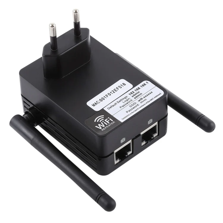 300Mbps Wireless-N Range Extender WiFi Repeater Signal Booster Network Router with 2 External Antenna, EU Plug(Black) - Image 4