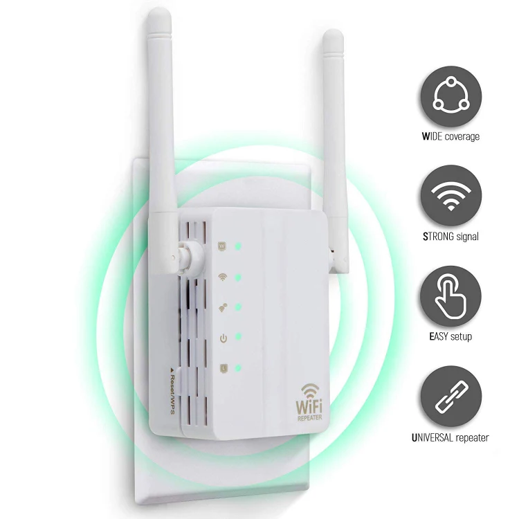 300Mbps Wireless-N Range Extender WiFi Repeater Signal Booster Network Router with 2 External Antenna, EU Plug(Black) - Image 9
