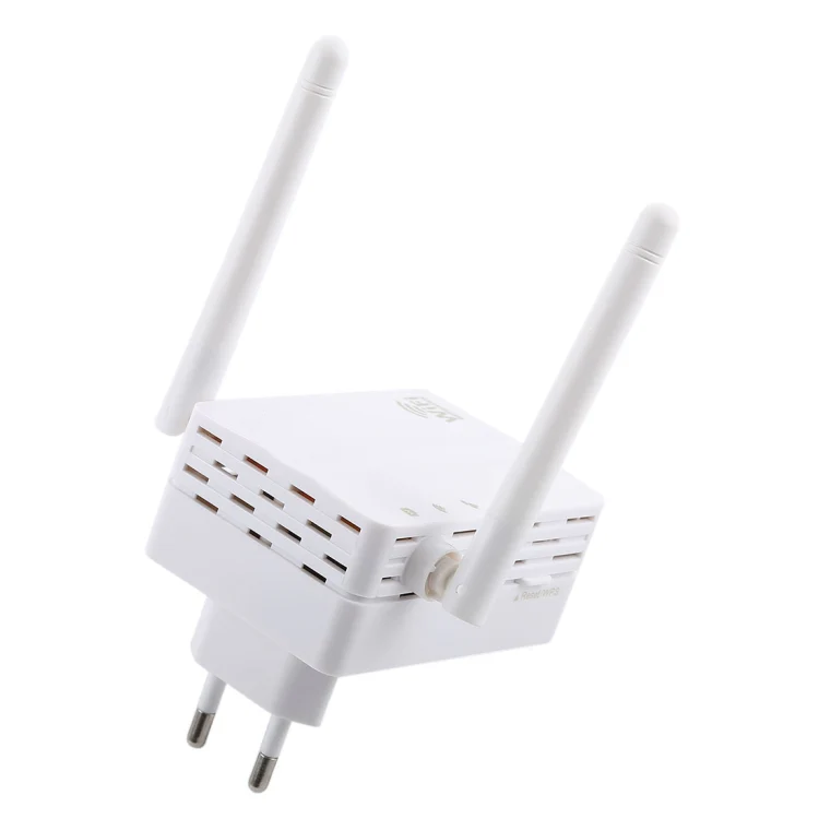 300Mbps Wireless-N Range Extender WiFi Repeater Signal Booster Network Router with 2 External Antenna, EU Plug(White) - Image 3