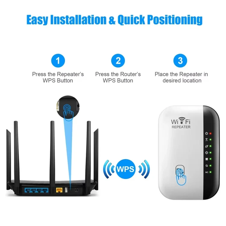 300Mbps Wireless WIFI Repeater 2.4G Route Signal Amplifier 7 Lights Version, Spec: AU Plug - Image 4
